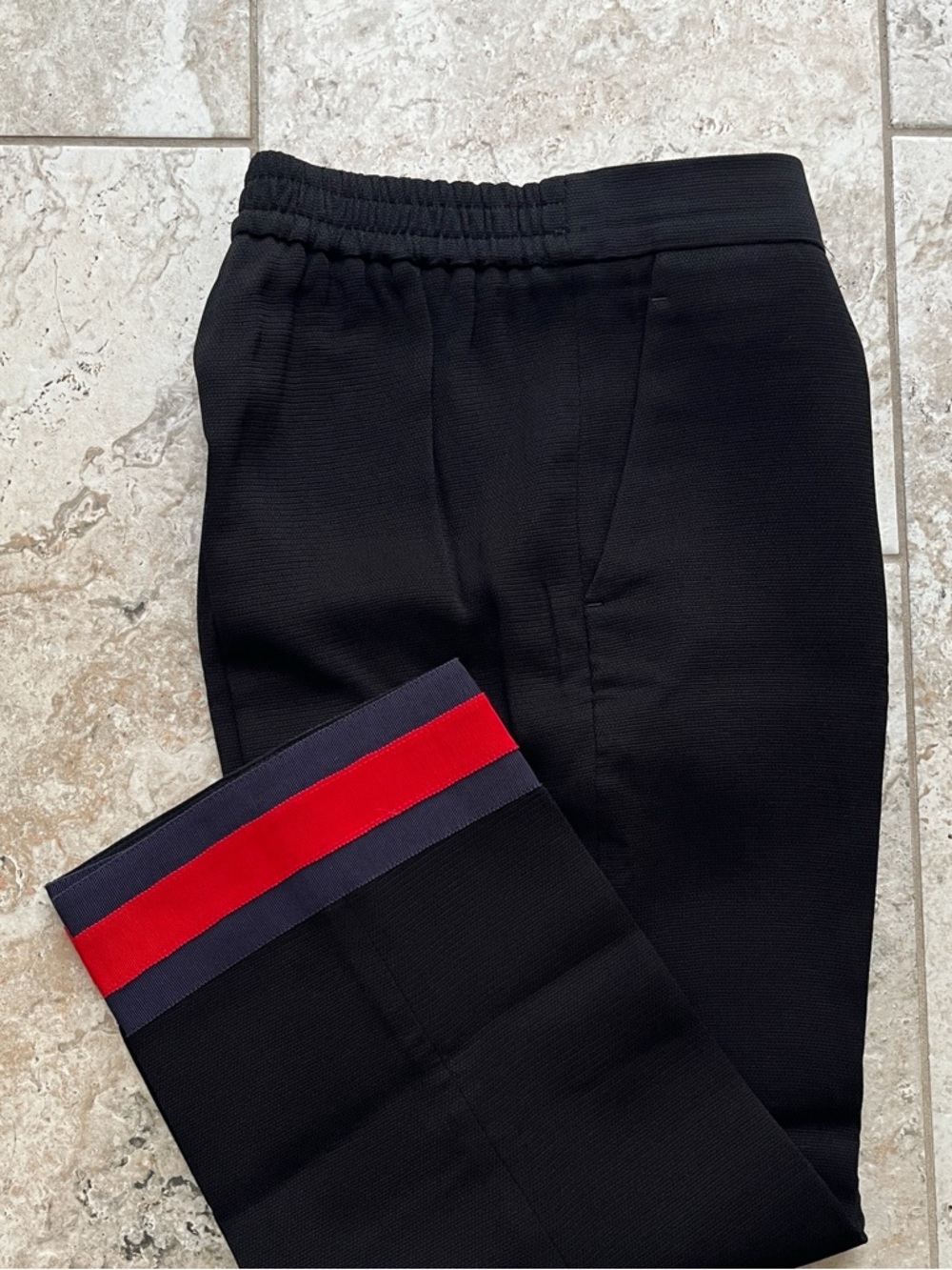 Gucci Black Cropped Pants - IT36 Women's S - High-Waist Sylvie Web Stripe Detail